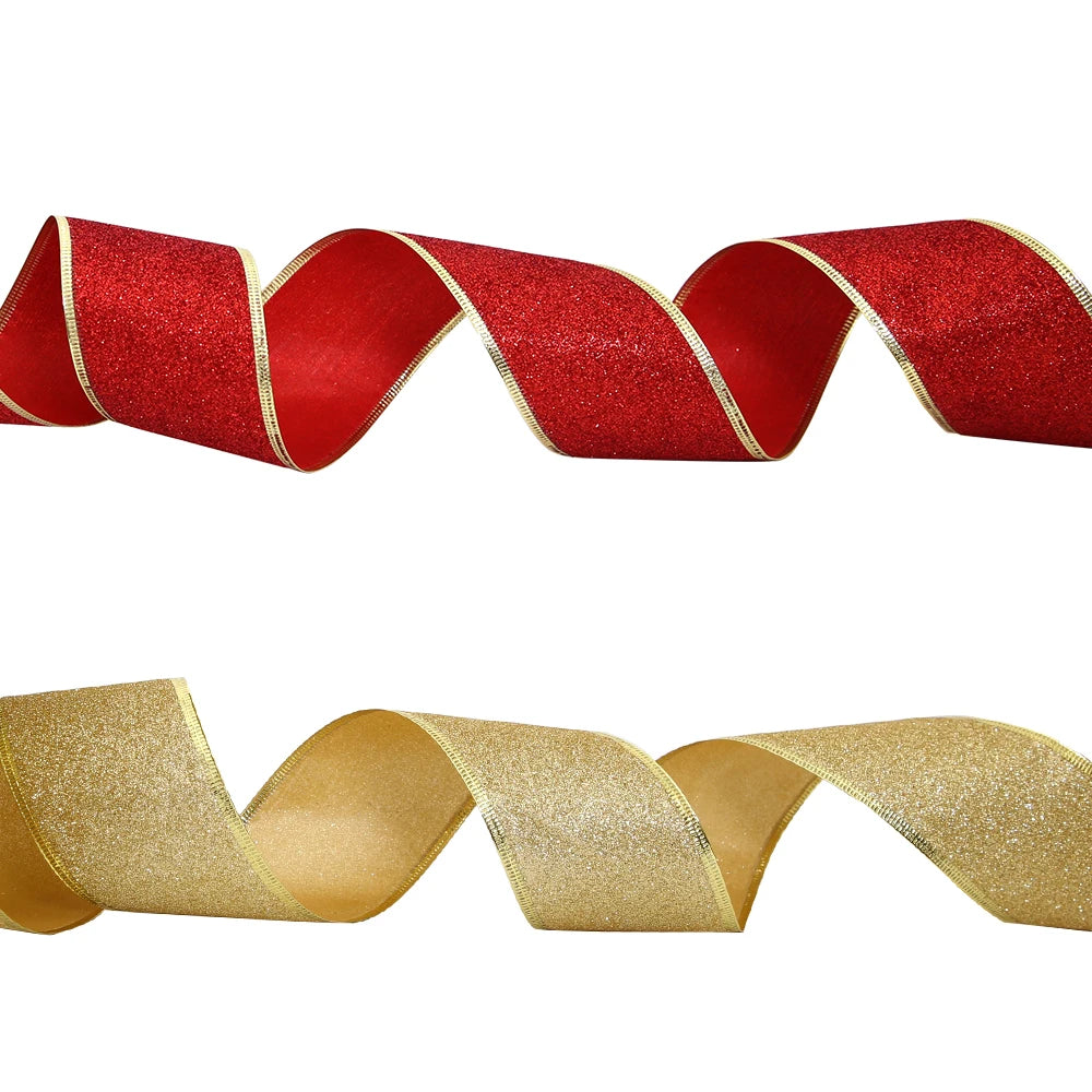 Wired Glitter Christmas Ribbon, 2 m