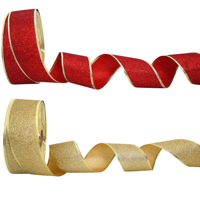 Wired Glitter Christmas Ribbon, 2 m