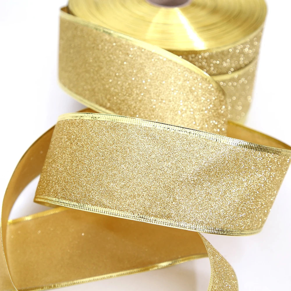 Wired Glitter Christmas Ribbon, 2 m
