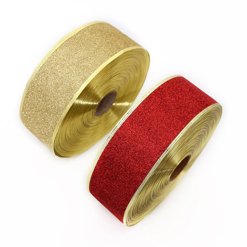 Wired Glitter Christmas Ribbon, 2 m
