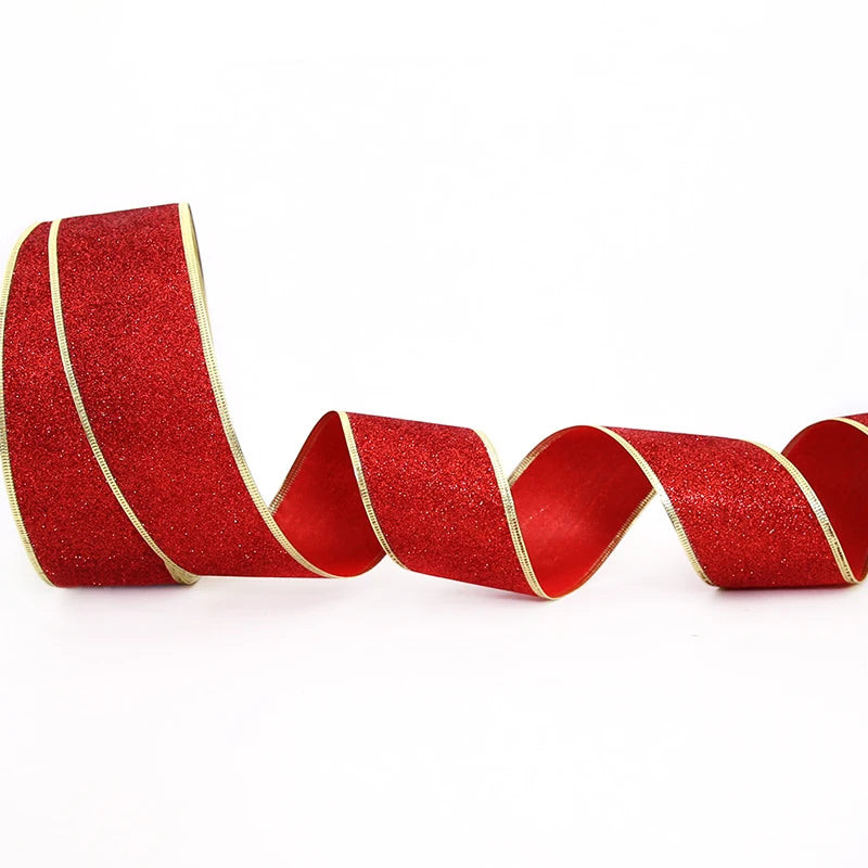 Wired Glitter Christmas Ribbon, 2 m
