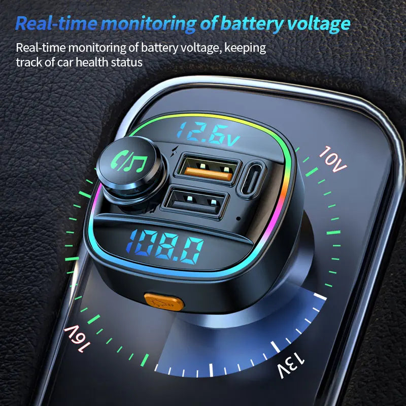 Bluetooth 5.0 FM Transmitter & Car Charger