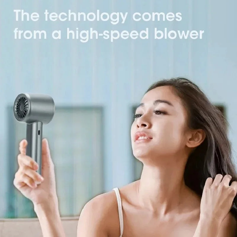 Mini Handheld Fan with Battery Display, USB-C Rechargeable