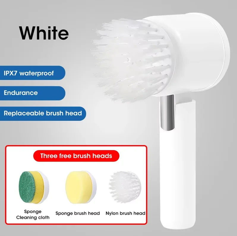 Cordless Electric Spin Scrubber with Brush Heads