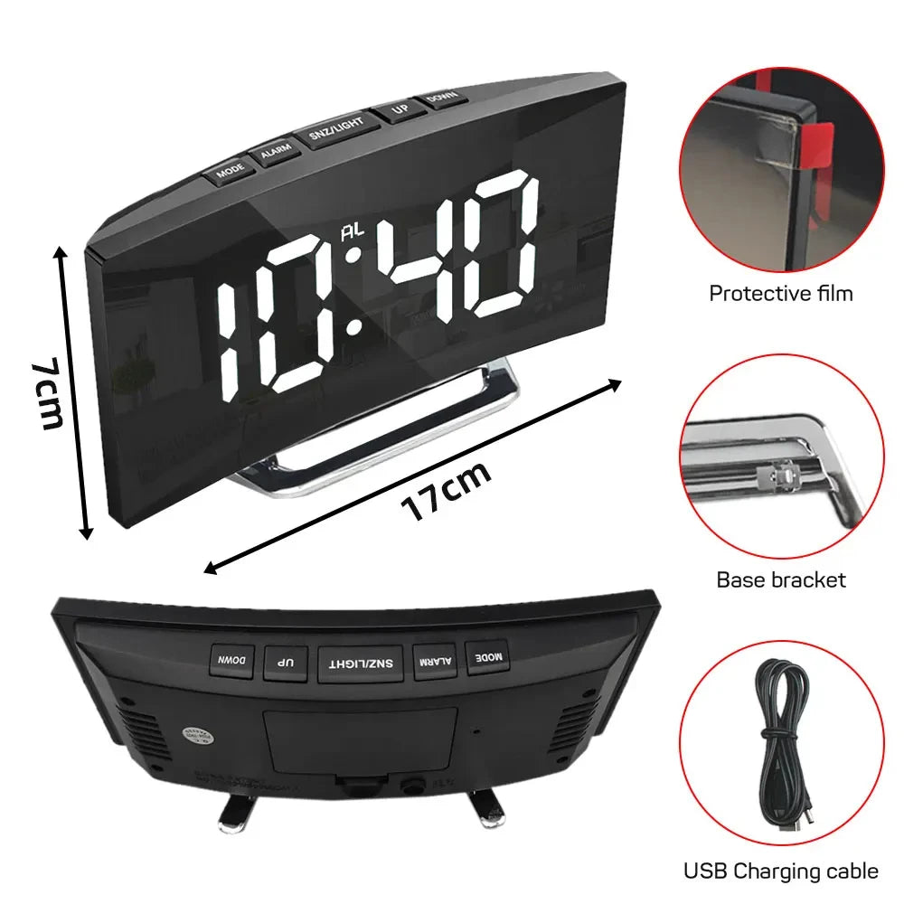 Mirror LED Digital Alarm Clock