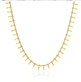 Gold-Tone Stainless Steel Textured Necklace
