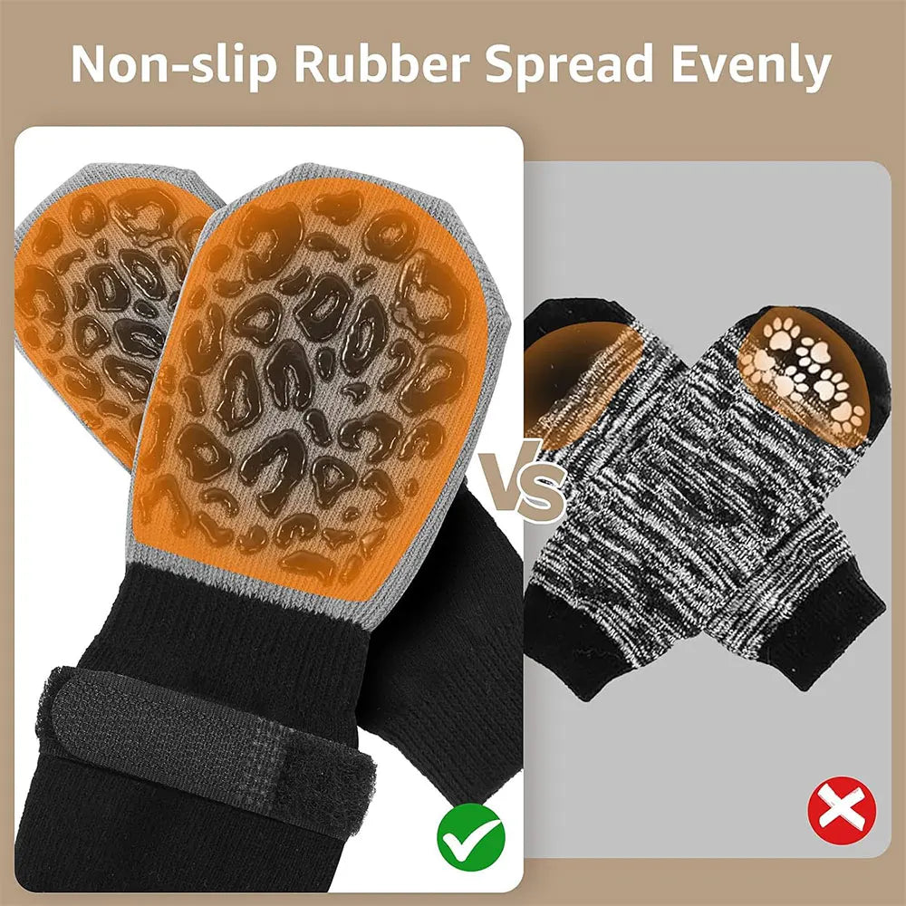 Non-Slip Dog Socks, 4-Pack