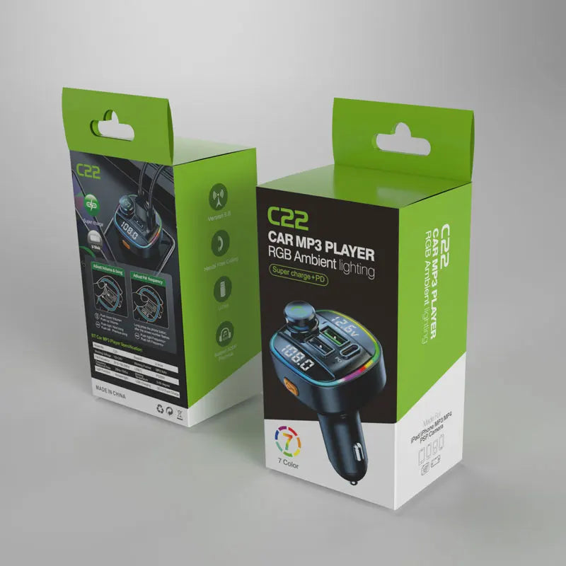 Bluetooth 5.0 FM Transmitter & Car Charger