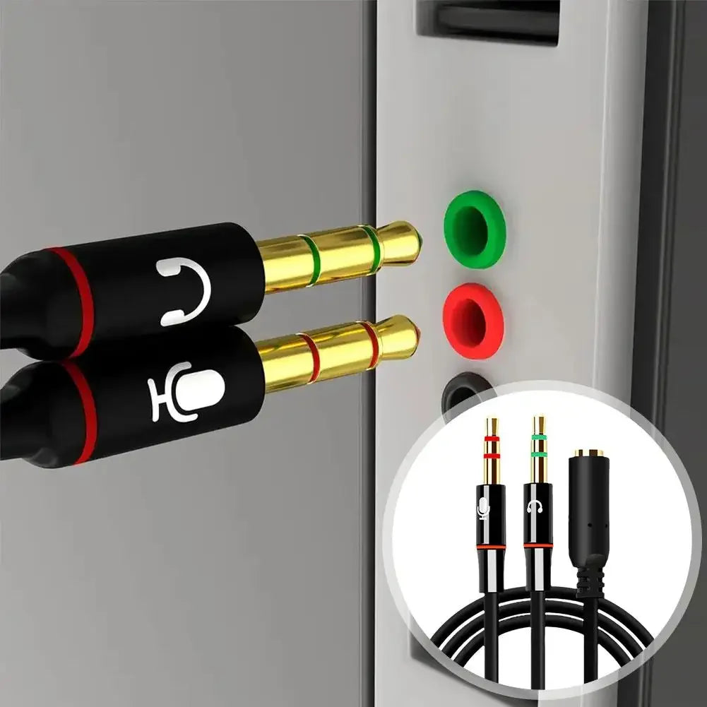 3.5 mm Headset Splitter for PC (Mic + Audio)