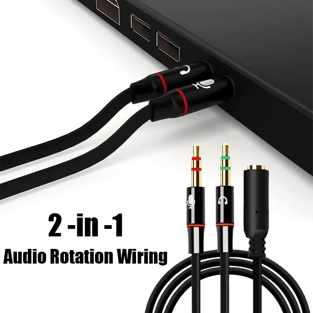 3.5 mm Headset Splitter for PC (Mic + Audio)