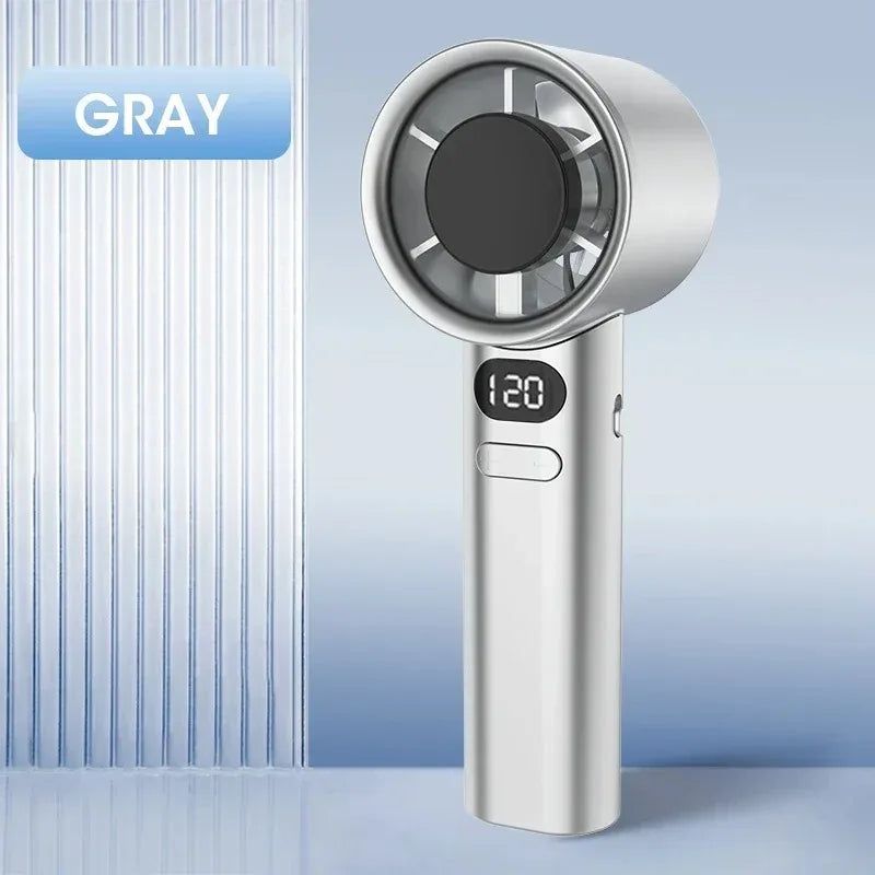 Mini Handheld Fan with Battery Display, USB-C Rechargeable