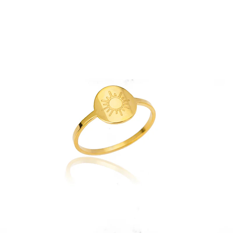 Adjustable Opal-Effect Ring, Gold-Tone Steel