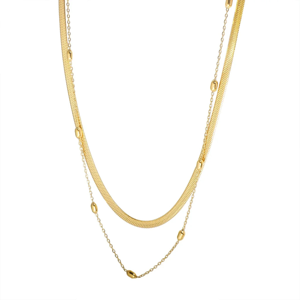 Gold-Tone Stainless Steel Textured Necklace