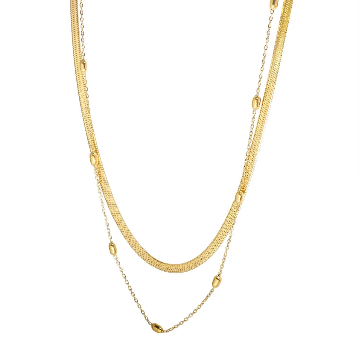 Gold-Tone Stainless Steel Textured Necklace