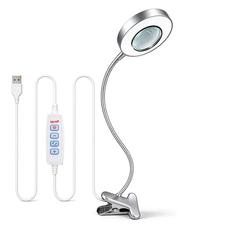 10X Magnifying Clamp Lamp with LED Light