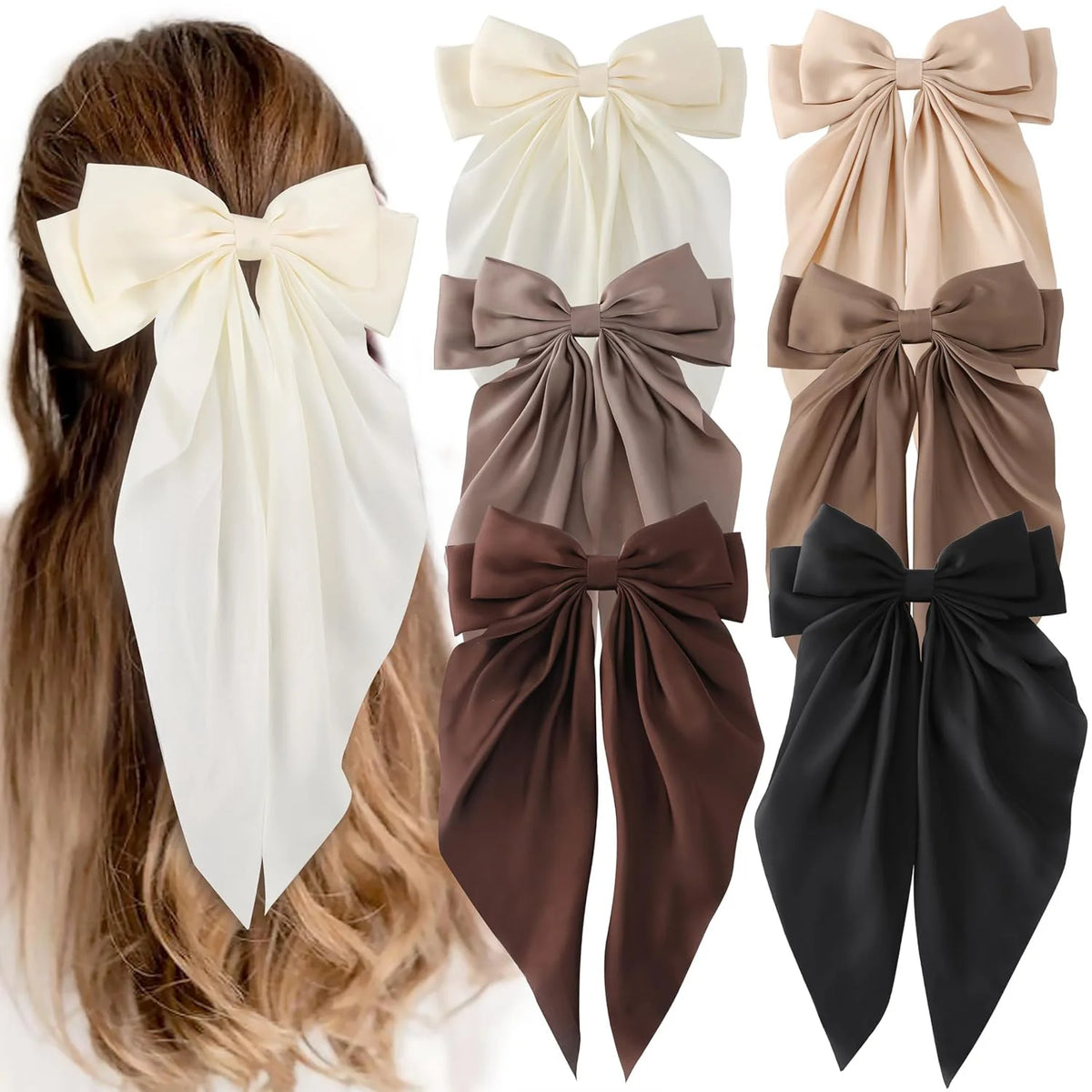 Oversized Satin Hair Bow Clip