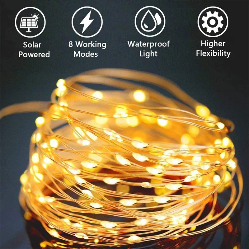 Solar Fairy String Lights, Outdoor