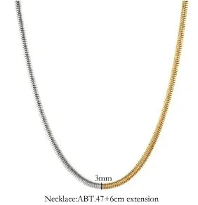Gold-Tone Stainless Steel Textured Necklace
