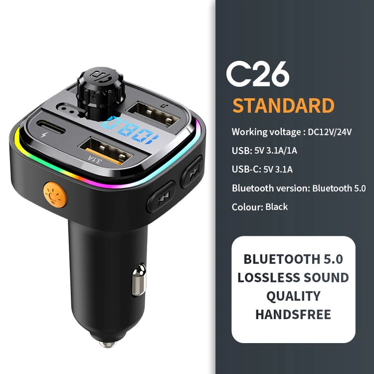 Bluetooth 5.0 FM Transmitter & Car Charger