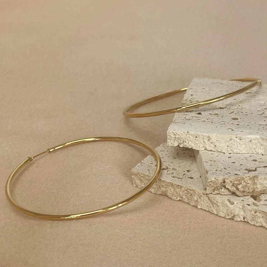 Gold-Tone Stainless Steel Hoop Earrings