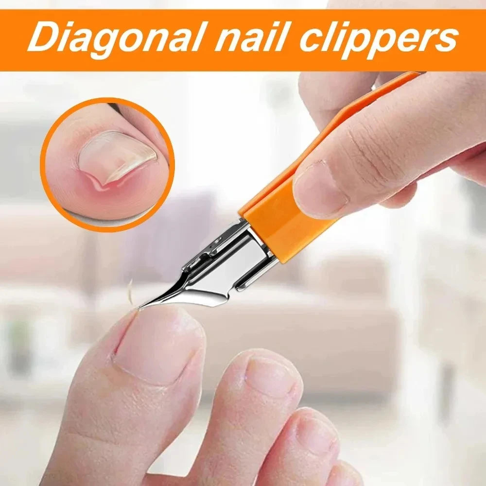 Wide-Jaw Toenail Clipper with Slanted Edge