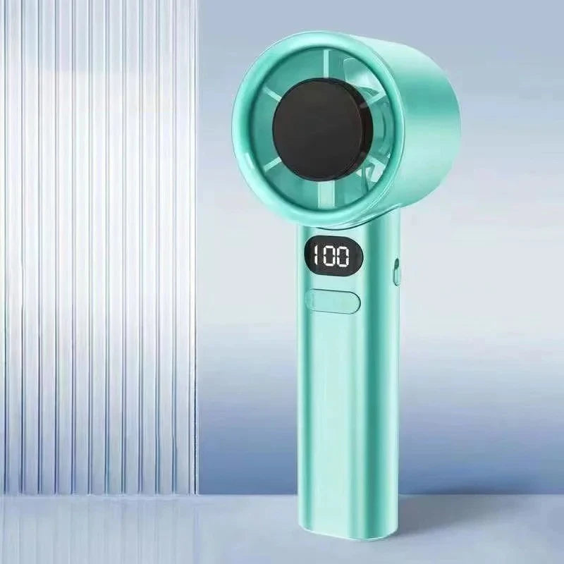 Mini Handheld Fan with Battery Display, USB-C Rechargeable