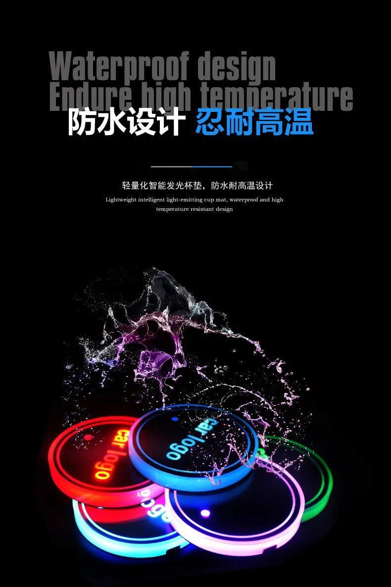 LED Car Cup Holder Coasters