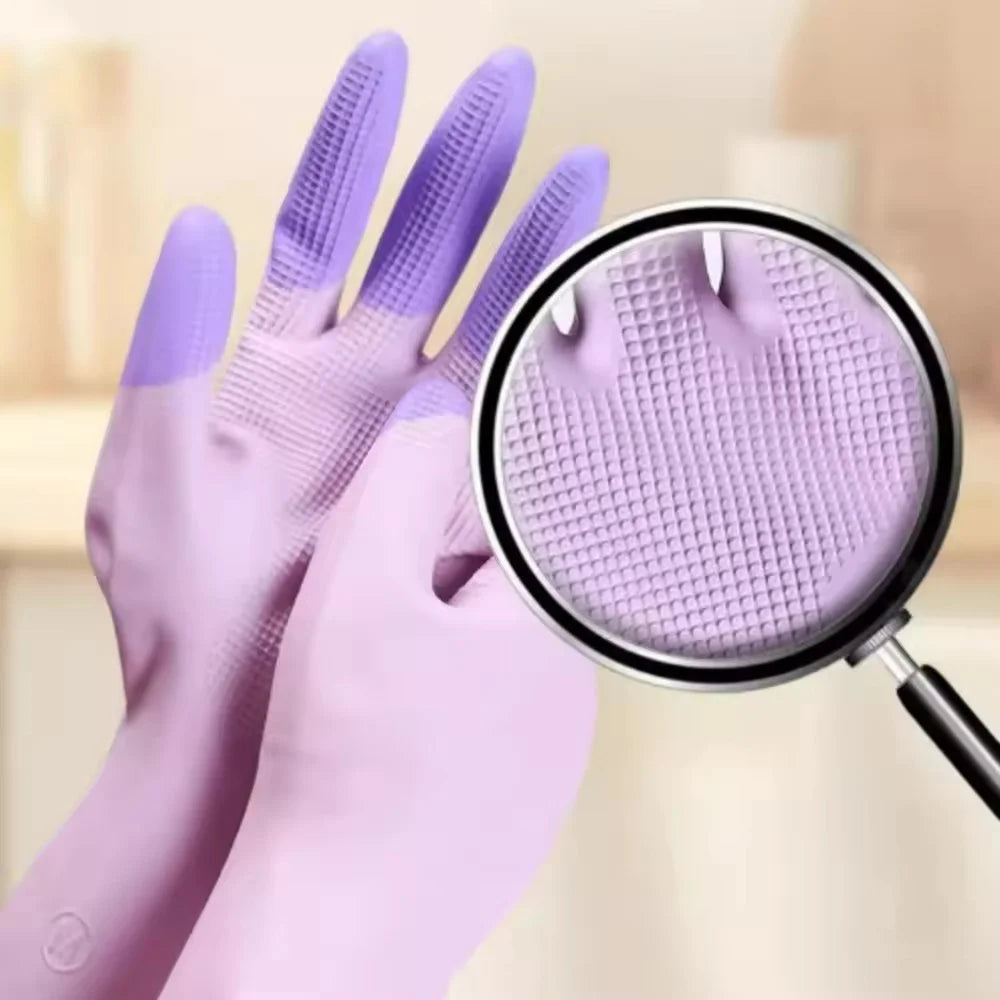 Silicone Dishwashing Gloves with Scrubbers