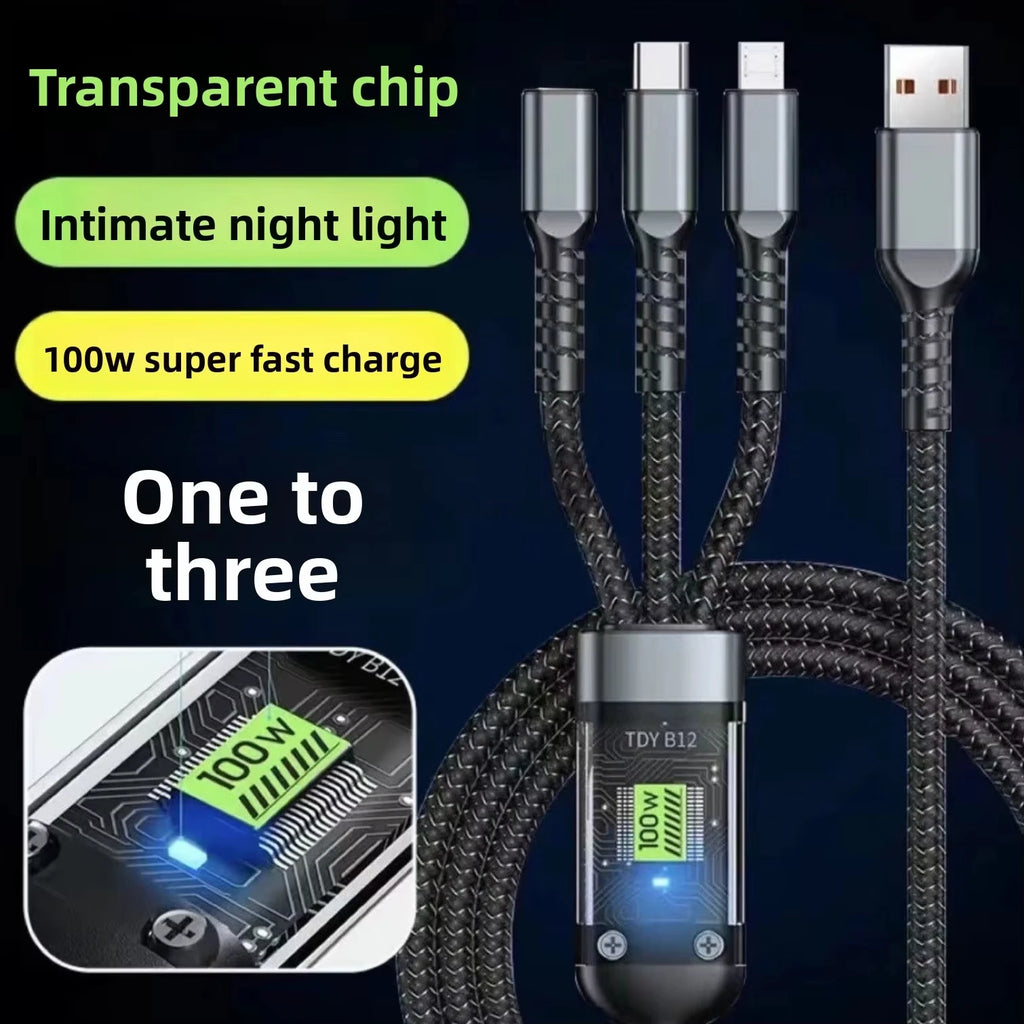 3-in-1 Charging Cable with Power Display