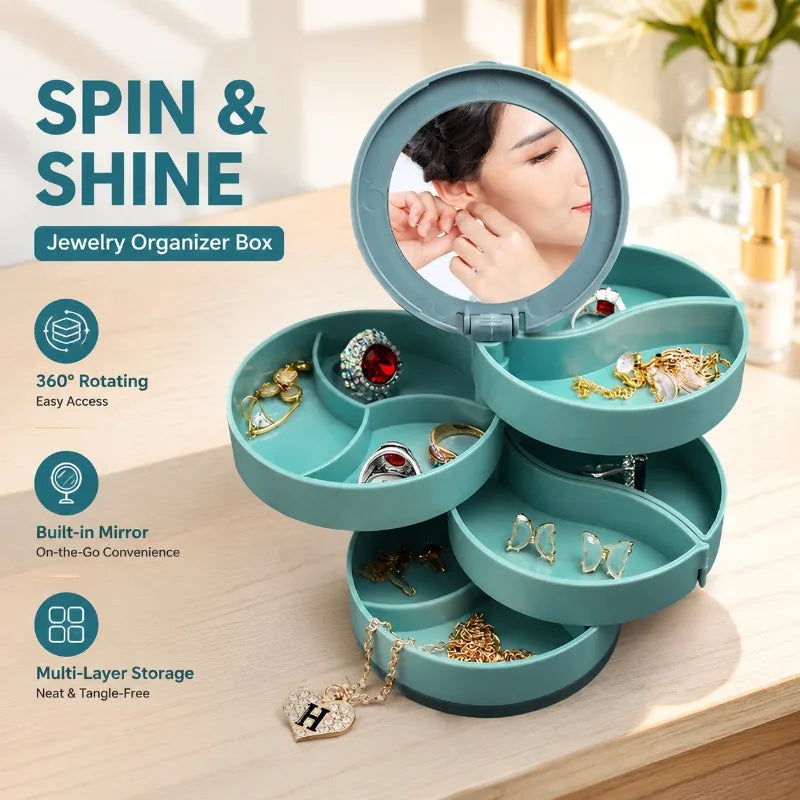 Rotating Jewellery Tray with Mirror