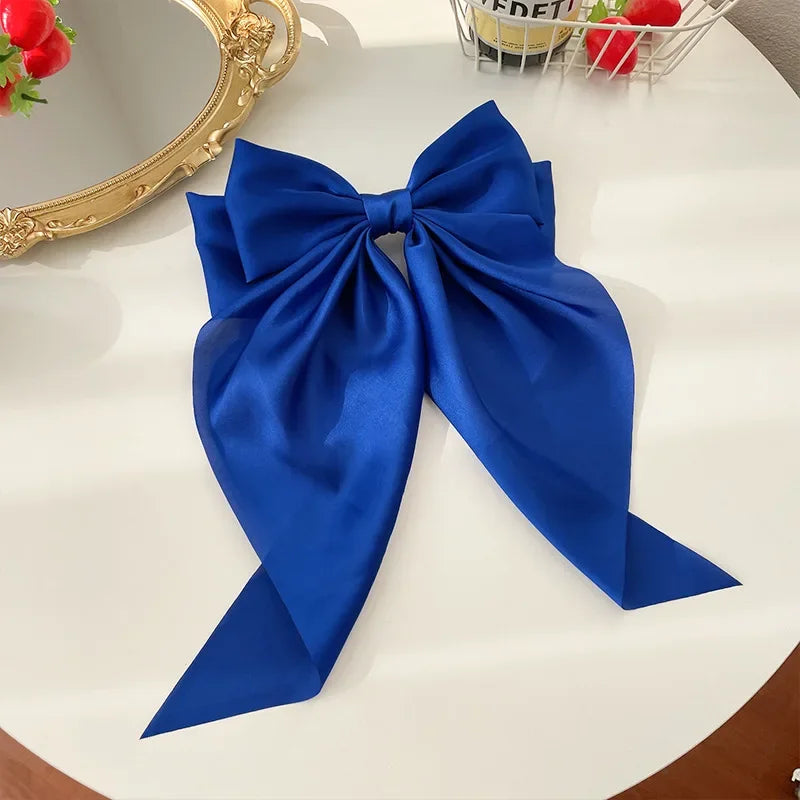 Oversized Satin Hair Bow Clip