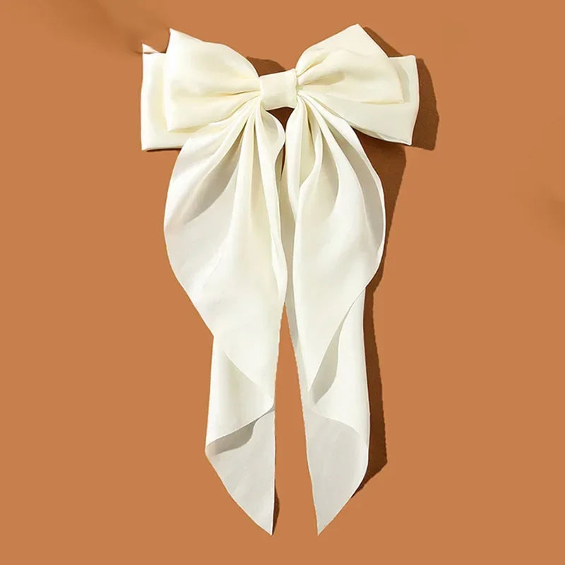 Oversized Satin Hair Bow Clip