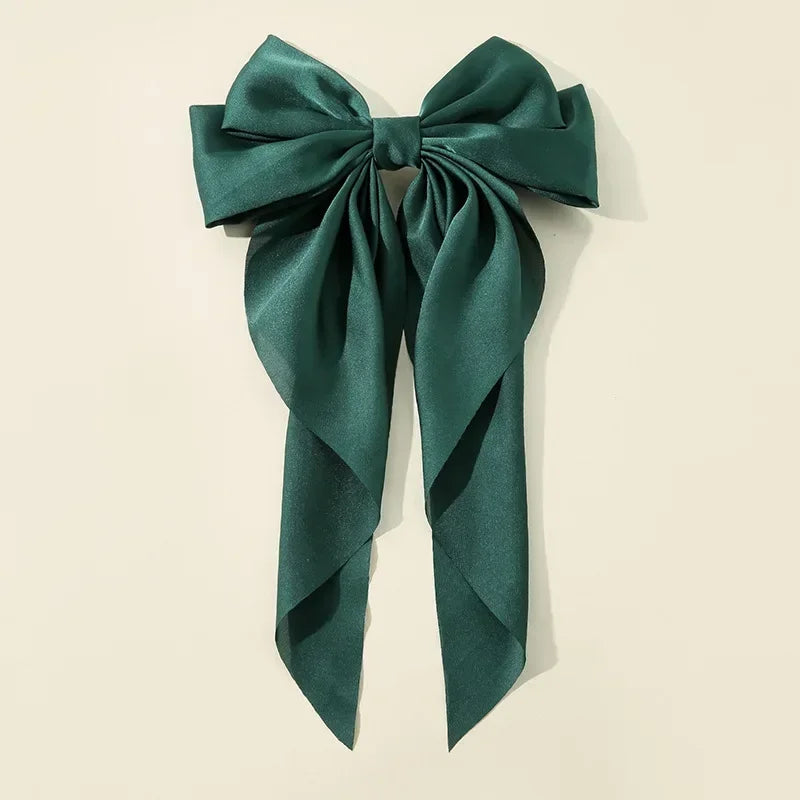 Oversized Satin Hair Bow Clip