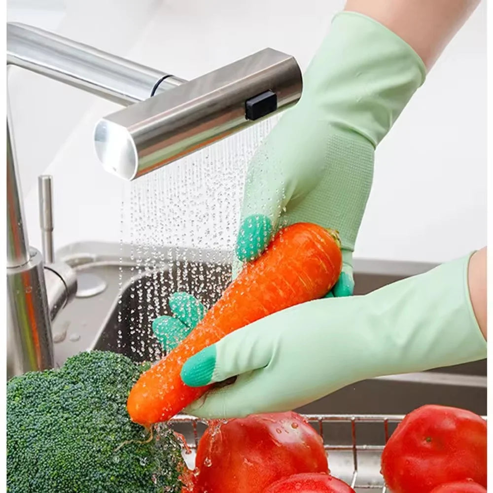 Silicone Dishwashing Gloves with Scrubbers