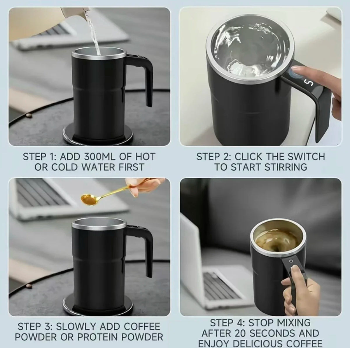Self-Stirring Coffee Mug