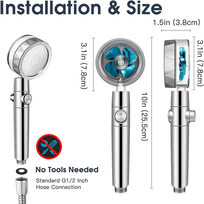 Turbo Fan Handheld Shower Head