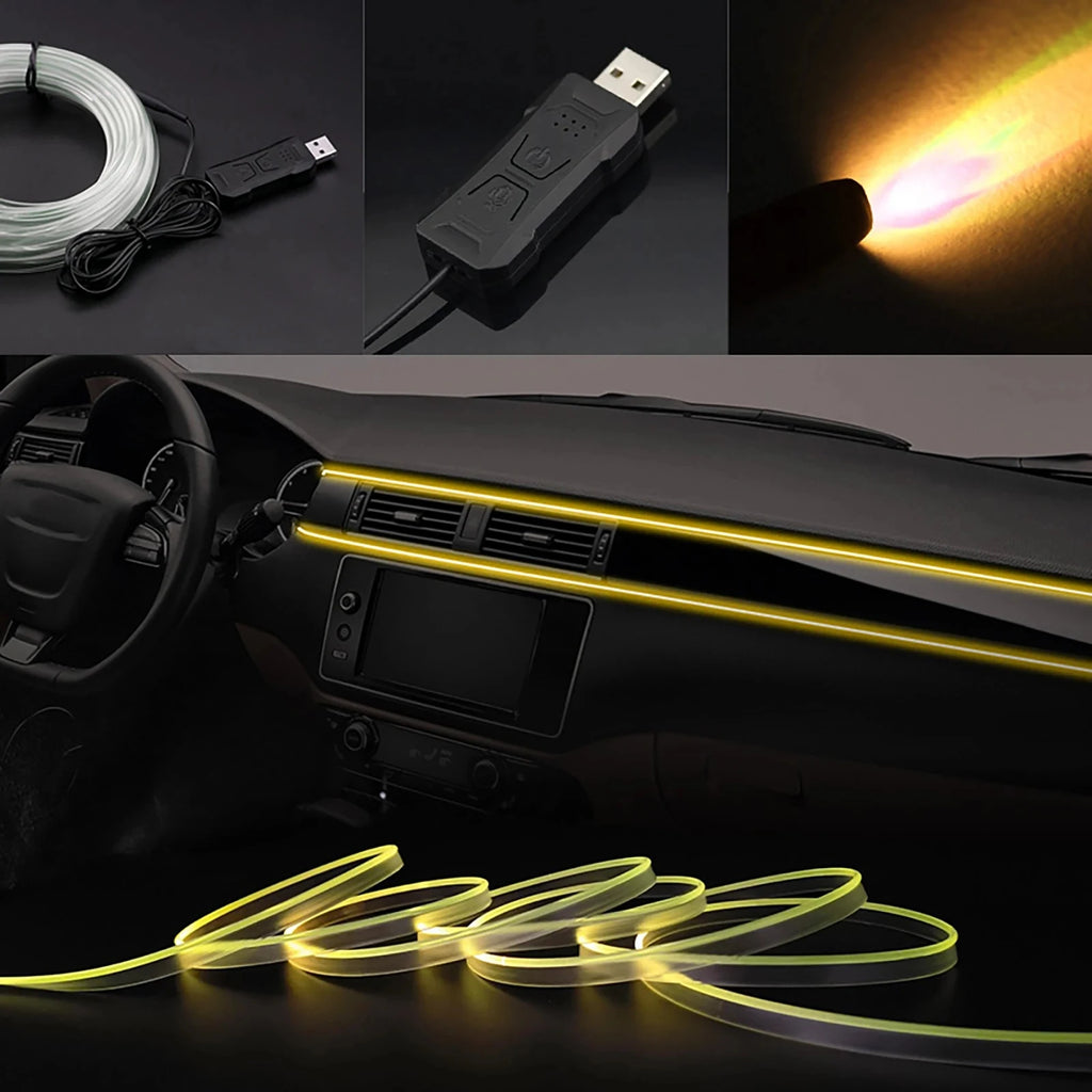 Car Ambient Fibre-Optic Light Strip, App Control