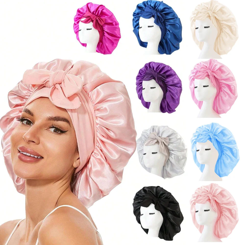 Satin Sleep Bonnet with Tie Band by Niche&Co
