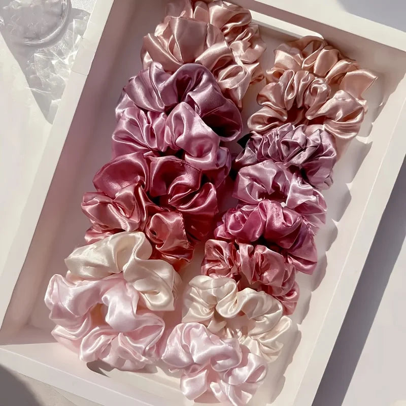 Satin Scrunchie Set: 16 Pieces