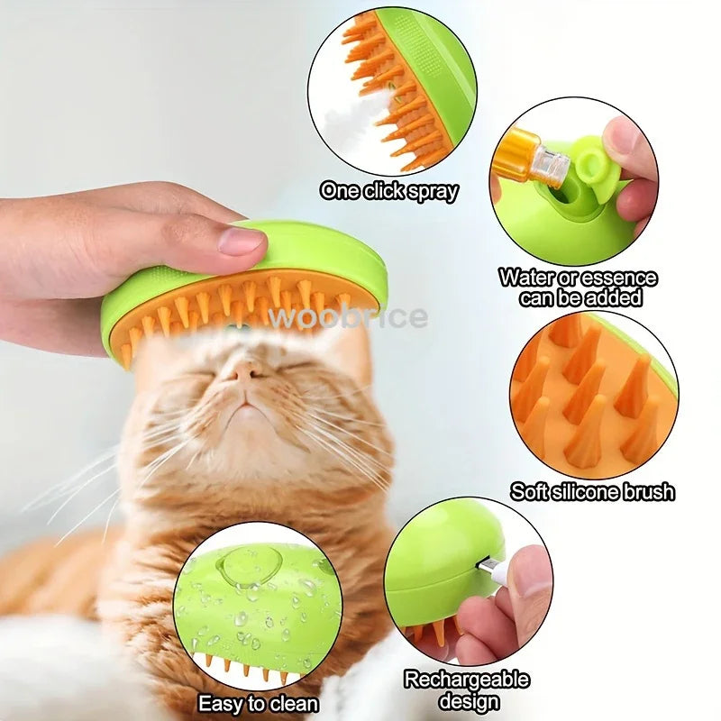Pet Steam Grooming Brush