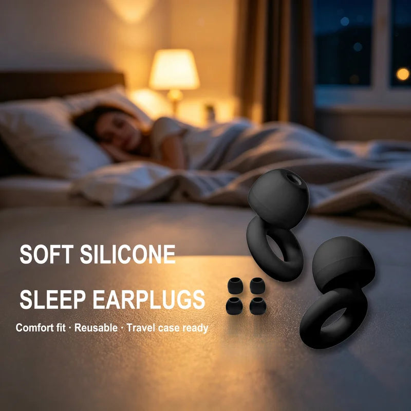 Reusable Silicone Ear Plugs with Case