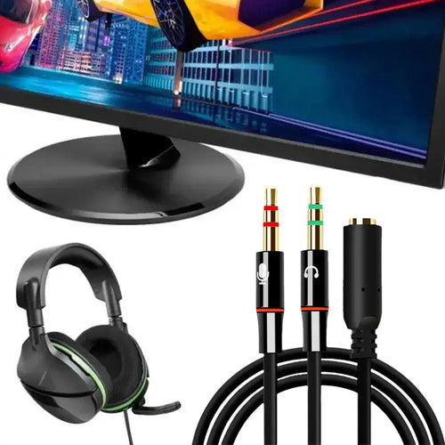 3.5 mm Headset Splitter for PC (Mic + Audio)