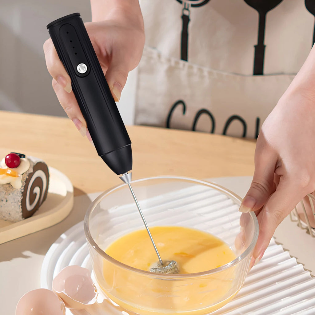 Rechargeable 3-Speed Milk Frother & Mini Whisk