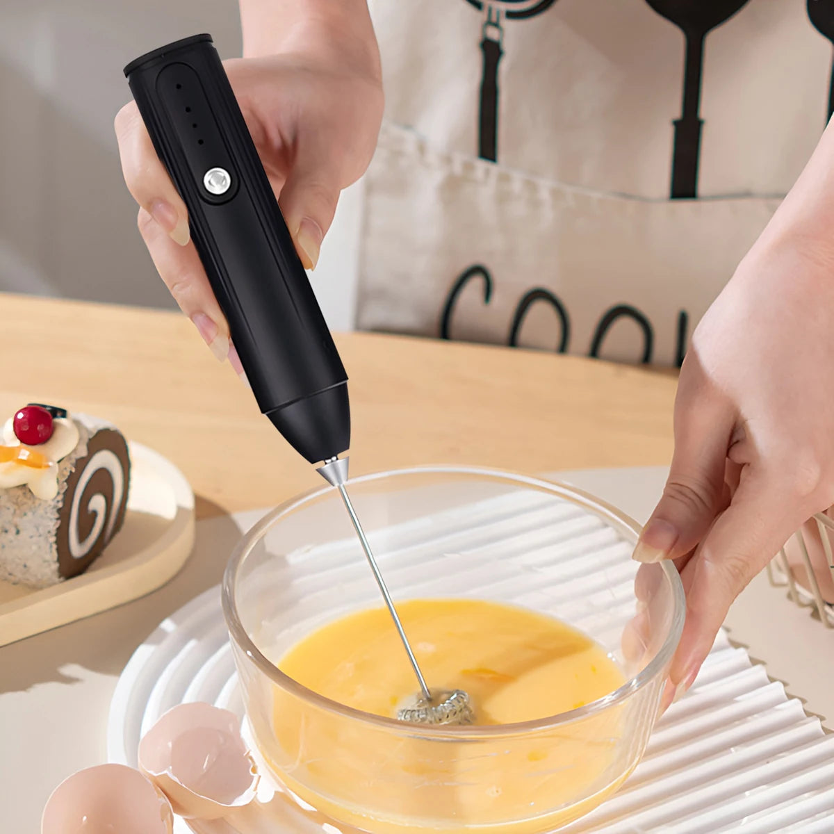 Rechargeable 3-Speed Milk Frother & Mini Whisk