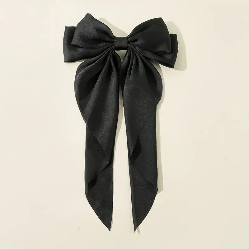Oversized Satin Hair Bow Clip