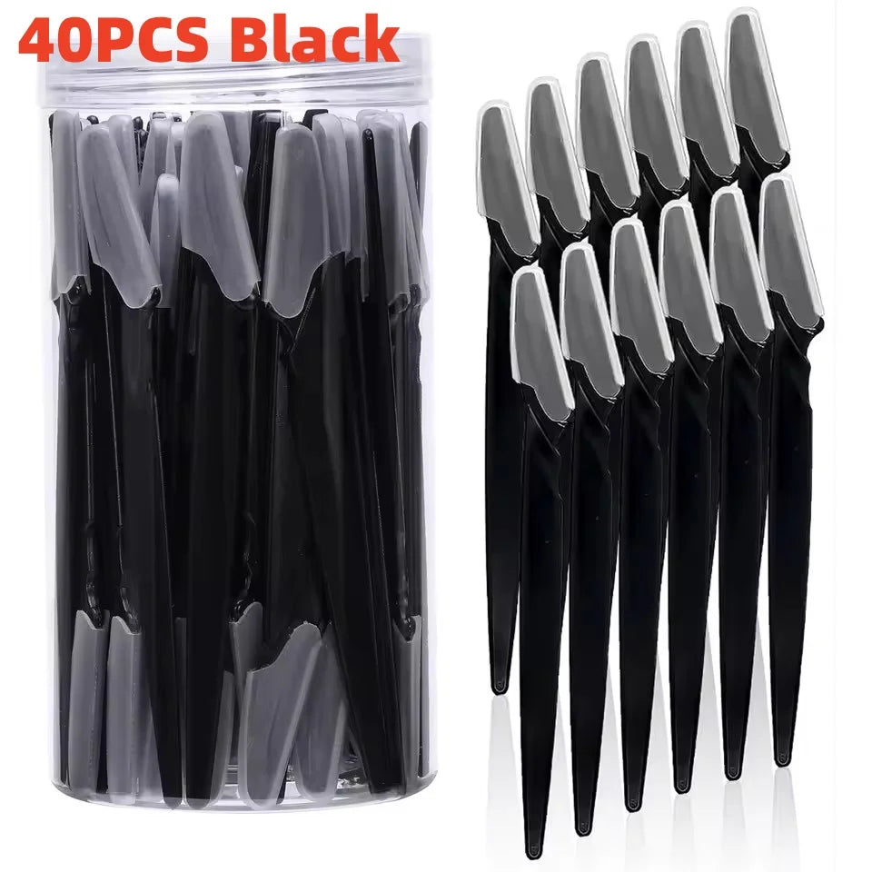 Brow & Face Razors with Covers, 5-Pack