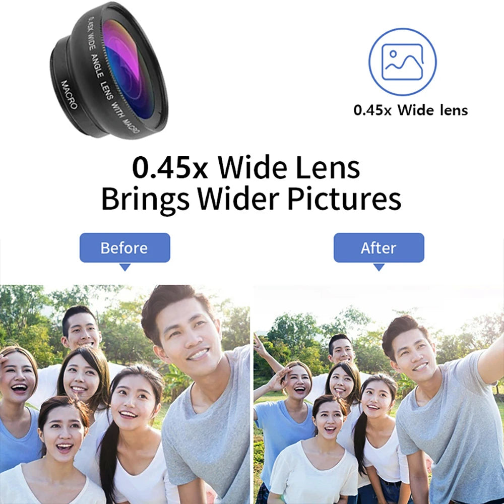 Clip-On Phone Lens Kit: Wide-Angle & Macro