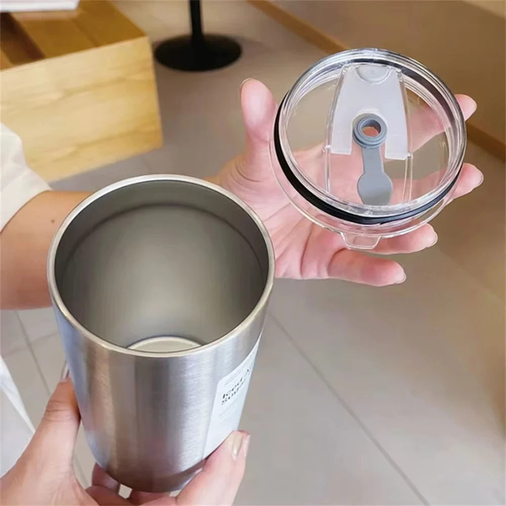 Insulated Stainless Steel Tumbler with Straw, 600 ml