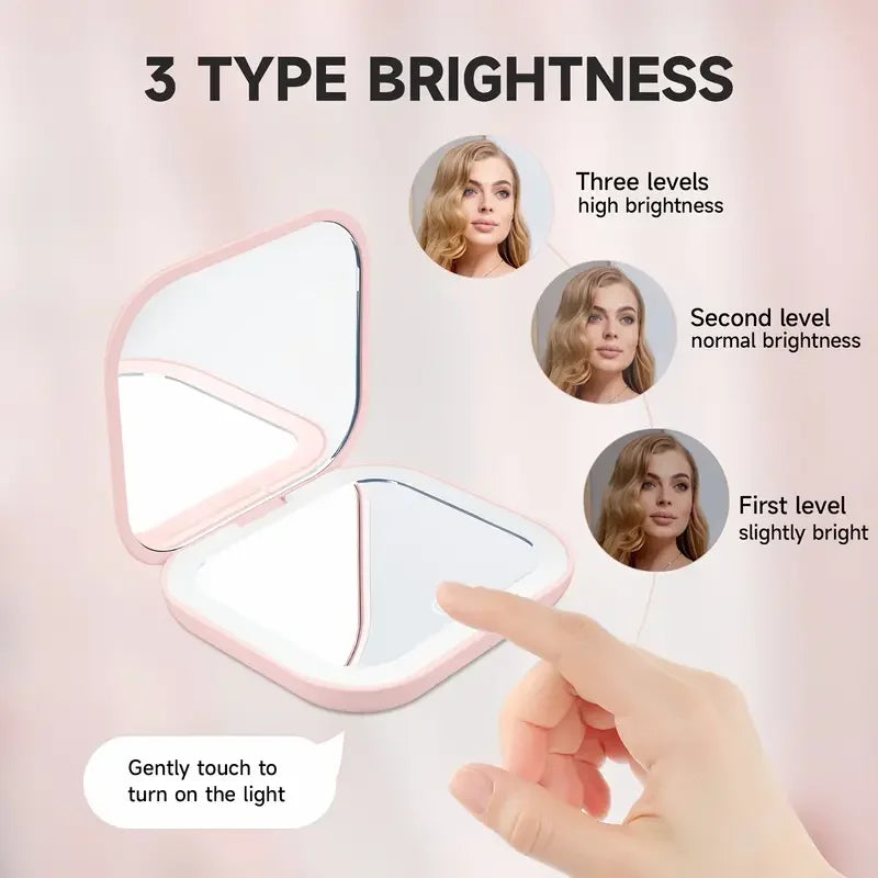 Rechargeable LED Compact Mirror, 1x & 2x