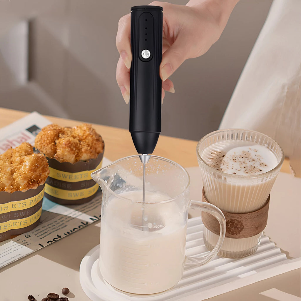 Rechargeable 3-Speed Milk Frother & Mini Whisk